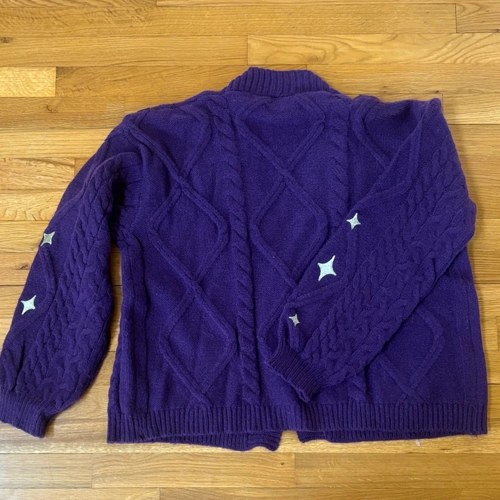 Taylor Swift Speak Now Deep Purple Cardigan with Star Accents XL/2XL - Picture 4 of 4